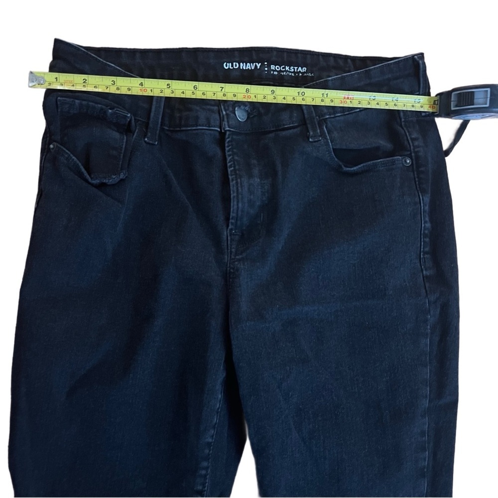 Old Navy Rockstar Black Slim Fit Pants Skinny Jeans Stretch Denim Size 12 - Picture 5 of 9